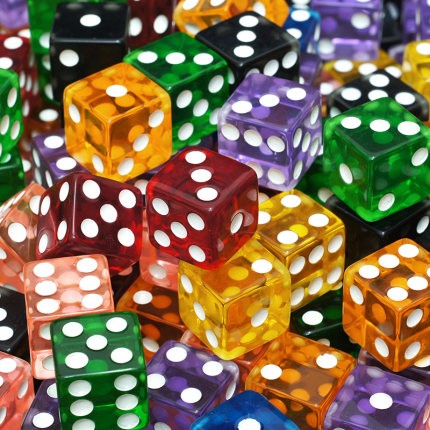 Standard plastic game dice